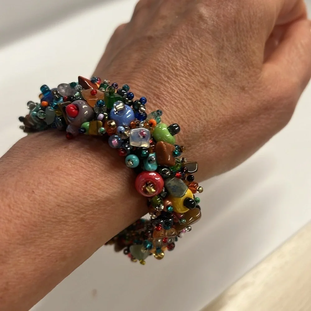 Magnetic 7” Beach Ball Caterpillar Bracelet Multi Beads